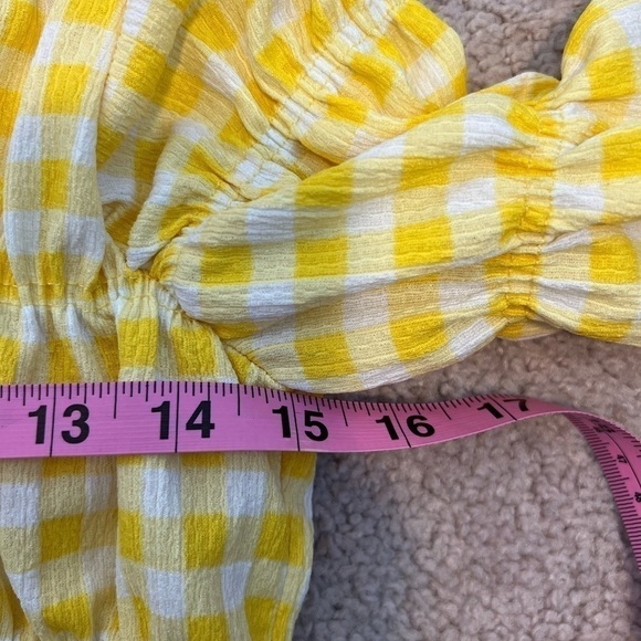 Zara Girls Yellow Plaid Blouse Size 13/14 - Picture 5 of 7